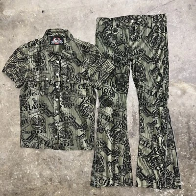 Raro conjunto de servicio de labios de colección pistola de impresión caos talla pequeña talla 30 Goth Rave Foto 1 de 4