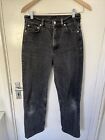 Arket Straight Cropped Stretch Jeans Washed Black Size 10 28