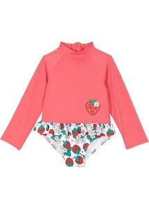 Baby Langarm Badeanzug mit UV Schutz Gr. 80/86 Hellpink Schwimmanzug Neu - Bild 1 von 1