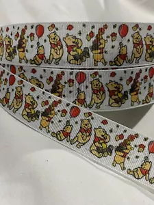 Poo Bear 25mm Grosgrain Ribbon 3 Meter Length Hairbows Craft Scrapbook - Picture 1 of 2