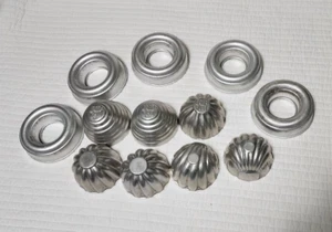 12 Vintage Jiffy-Jell & Others Molds Tins Aluminum Baking Tins Mixed Shapes - Picture 1 of 4