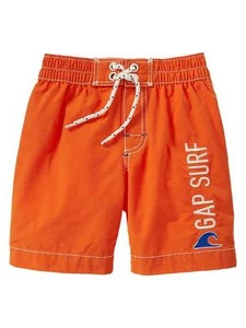 BABY GAP BOYS ORANGE EMBROIDERED SWIM TRUNKS ORG. $29.95 SIZE 4 BNWT - Picture 1 of 2