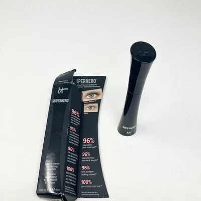 Máscara de pestañas IT COSMETICS SUPERHERO elástica elástica voluminizadora 0,30 oz súper negra Foto 1 de 2