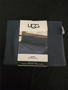#= UGG Laurel Full Sheet Set 100% Tencel Lyocell Washable Soft Navy NEW - Picture 1 of 3