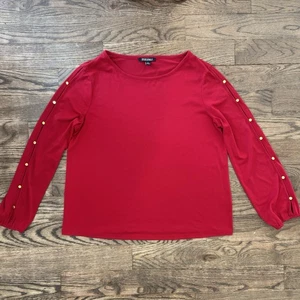 Blusa pulóver elástica manga dividida ROZ & ALI • talla grande pequeña - Imagen 1 de 4