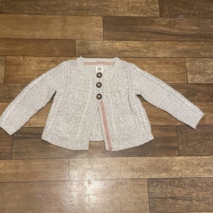 Mini Boden Elfenbein Creme Aran Zopfmuster Cardigan Pullover 4-5 Jahre Mädchen Strick - Bild 1 von 24