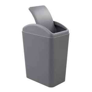 1 Pack 4 Gallon Kitchen Garbage Can, 16 L Plastic Trash Can with Swing Lid, Grey - Picture 1 of 7