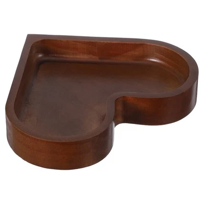 Solid Wood Love Candy Plate Heart Food Tray Decorative Serving Platter - Image 1 of 4