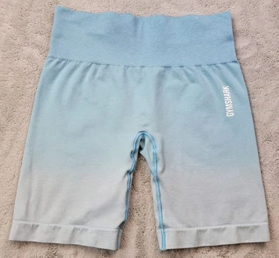 Gymshark Adapt Ombre 无痕短裤女式中号浸染蓝色 7 英寸身体合身标志 — 第 1/4 张图片