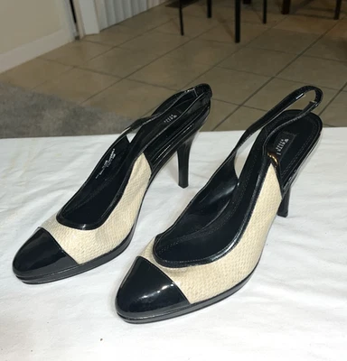 White House Black Market Heels Womens 7.5 Medium Olivia Slingback Snakeskin - Image 1 of 4
