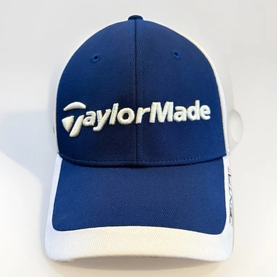 Gorra Adidas TaylorMade Penta Para Hombres Azul Blanco Ajustada A-Flex Estirada Talla S/M Foto 1 de 4