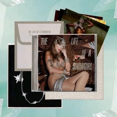 Taylor Swift THE LIFE OF A SHOWGIRL DELUXE CD IT'S BEAUTIFUL + Bracelet SEALED💚 - Image 1 of 4
