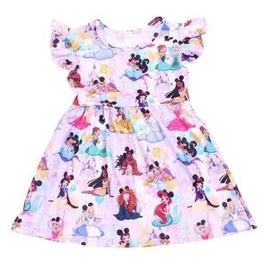Los Angeles Boutique Girls Princess Dress Party Twirl School Pink Soft Comfort 7 - Picture 1 of 5