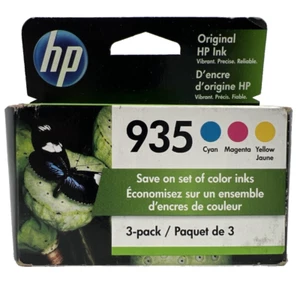 HP 935 3-pack Cyan/Magenta/Yellow Original Ink Cartridges EXP 12/2022- Brand New - Picture 1 of 6
