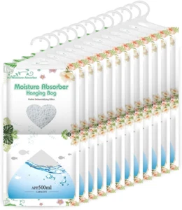 Hanging Moisture Absorber-12 Packs, Hanging Dehumidifier Bags for Closet,Bedroom - Picture 1 of 12