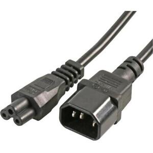 IEC C14 3 pin (C13) Male Plug to C5 Clover Cloverleaf Plug Power Adapter Cable