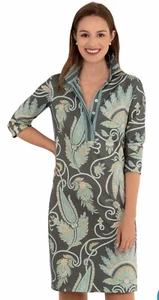 GRETCHEN SCOTT Everywhere Shirtkleid Jersey V-Ausschnitt Plume Paisley Gr. S - Bild 1 von 7