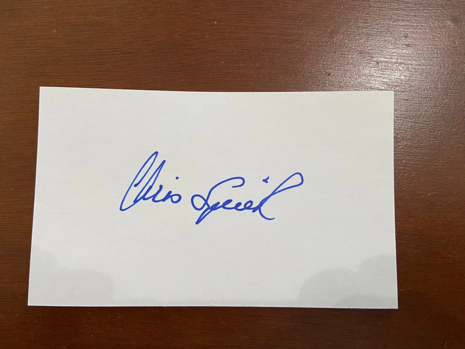 Tarjeta indexada firmada por Chris Speier 3x5 autografiada de béisbol vintage firma gigantes Foto 1 de 1