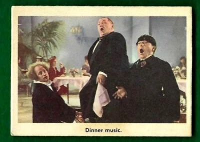 THE THREE STOOGES 1959 FLEER CREAM BACK CARD NO.65 DINNER MUSIC NR MT - Image 1 of 3