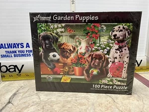 Garden Puppies Jigsaw Puzzle 100 Piece Large, Interlocking Pieces NEW SEALED - Picture 1 of 7