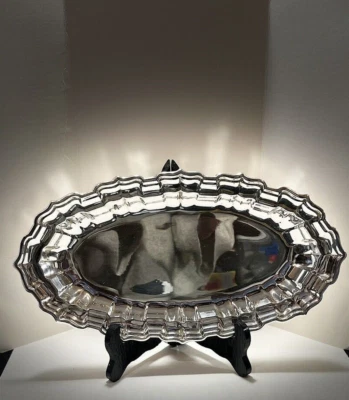 Frank Smith Sterling Silver Oval Tray 12"x6-5/8" No Monogram 300 Gr. - Image 1 of 4