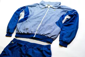 Lacoste Trainings Anzug Vintage Sport Jacke Track Jump Suit Distressed USED M- L - Bild 1 von 24