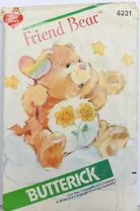 Vintage #6231 Butterick CARE BEAR Friend Plush Bear Sewing pattern--UNCUT - Picture 1 of 2
