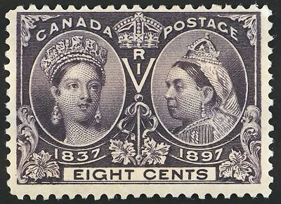 lss Canada 1897 8c Dark Violet Queen Victoria Scott #56 MH F-VF - Image 1 of 2
