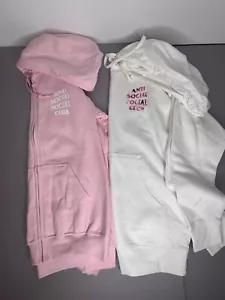 Anti Social Social Club 2 Pack, White Pink Camo Hoodie + Pink Hoodie S - Picture 1 of 6