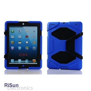 Screen Protector &Heavy Duty Shock Proof Full Protect Blue case for iPad 2 3 4 - Picture 1 of 5