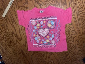 Land Sea Sweater Girls 10 Vintage Sweatshirt Pink 80s 90s (WTF42) - Picture 1 of 2