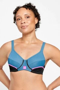 Berlei Electrify Blue/Black/Pink Bra High Impact 50% Less Bounce YXKN Size 12B - Picture 1 of 4