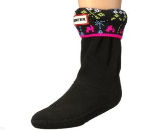 Hunter Girls Boot Sock Arcade Black Size XL(4-6) 0102 - Picture 1 of 1