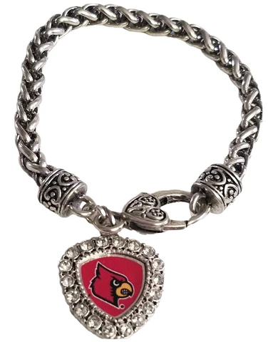 51205 Louisville Cardinals Rhinestone Brooke Triangle Pendant Bracelet Cover
