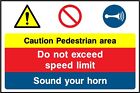 caution pedestrian area multi message sign
