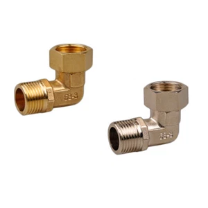 1/2" Brass Male x Female Thread Live Nut Elbow Joiner Connector Fitting Adapter - Picture 1 of 7