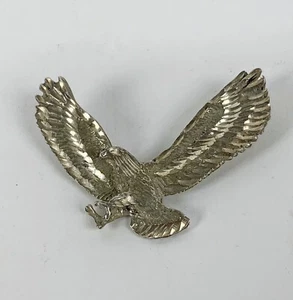 Large Vintage Bright Cut sterling silver Eagle brooch - Picture 1 of 5