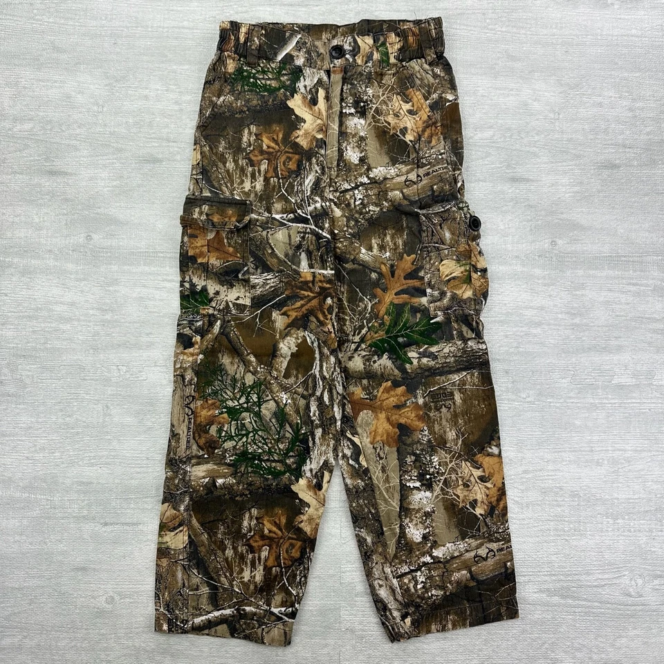 Habitat Camo Cargo Pants Youth Large Realtree Camouflage Hunting Canvas - Image 1 of 4