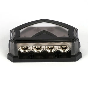 Heavy Duty 4-Way Car Audio Power Ground Distribution Block 2x 0/2/4GA Input - Picture 1 of 20