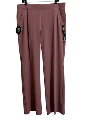 NWT One 5 One Women's High Rise Pull On Wide Leg Trousers Pants Misty Rose XL - Image 1 of 4