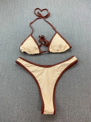 Sexy bikini traje de baño tanga brasileña chocolate vainilla 2 piezas cuerda para mujer talla L Foto 1 de 4