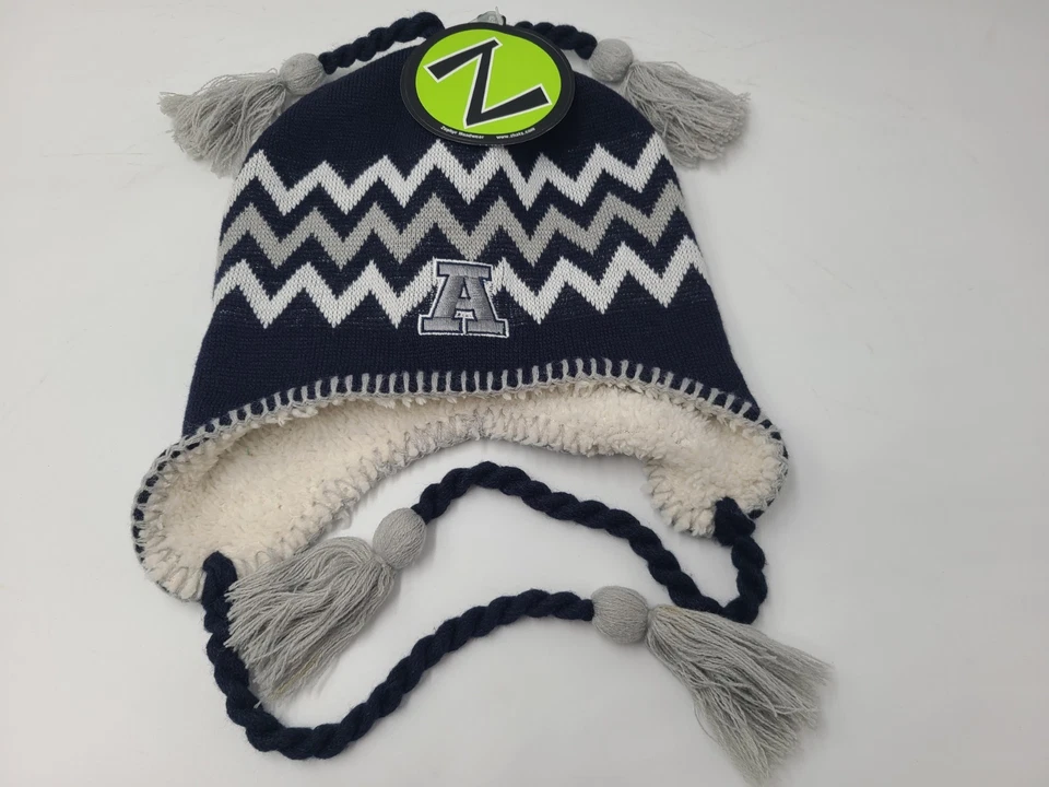 Utah State Aggies Ear Flaps Tassels (Fits Small) Beanie Winter Knit Hat Cap NCAA - Image 1 of 4