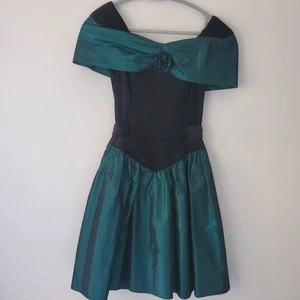 Vestido By Choice Vintage Años 90 Negro Terciopelo y Verde Azulado Talla 5 Fairy Grunge Punk Defectos - Imagen 1 de 18