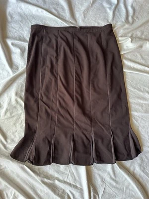 Falda vintage plisada marrón sin marca talla grande detalles de seda Foto 1 de 4