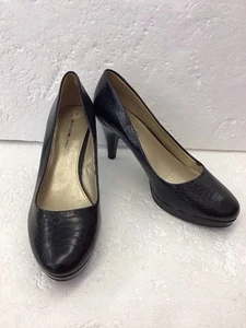 Bandolino Snake Print Heel Pumps Preepy Dress Shoes Comfort Slip-On Black 9.5M - Picture 1 of 5