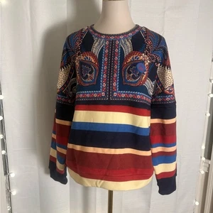 Maglione Felpa Farm Rio Boho Paisley a Righe - Taglia M - Foto 1 di 10