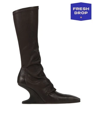PVP €1470 RICK OWENS Voladizo 8 Calcetín Botas de Cuero US11 UK8 EU41 Hechas en Italia Foto 1 de 4