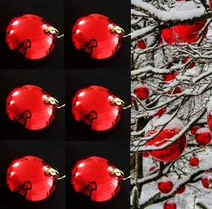6 Outdoor-Kugeln ROT Christbaum frostfest Weihnachts Kugeln bruchsicher Ø 10cm - Bild 1 von 19