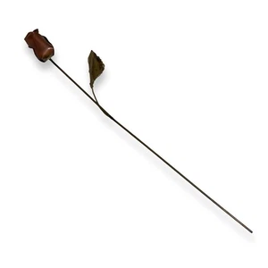 Vintage Artisan Copper Rose Metal Flower Sculpture 12” Renaissance Fair - Picture 1 of 9