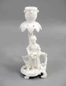 Rare Minton Go-to-Bed Candlestick, Girl with Flowers, c.1820 - Picture 1 of 9